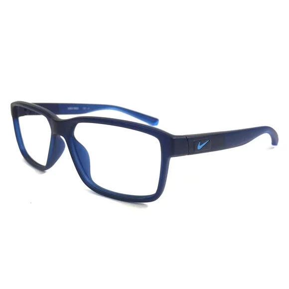 Nike Eyeglasses Frames 7092S 405 Matte Blue Rectangle Full Rim 54-15-143