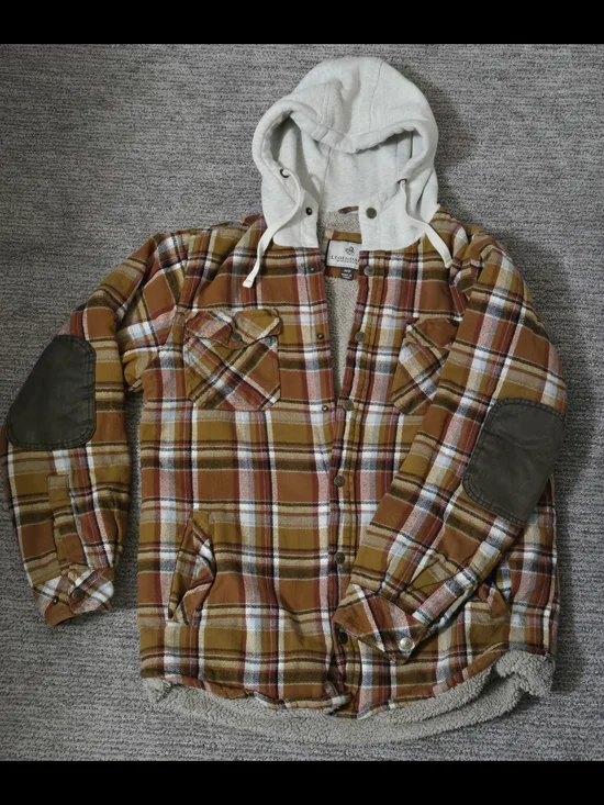 Legendary Whitetails Hooded Plaid Sherpa-Lined Jacket - Brown/Olive