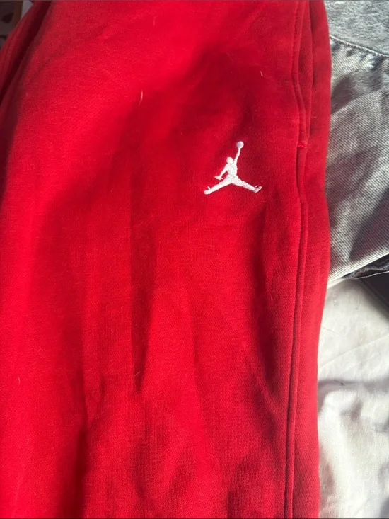 Jordan Red Men's Jumpman Sweatpants with White Logo