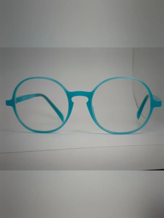 Nocturnal.Round Aqua Blue Eyeglass Frames