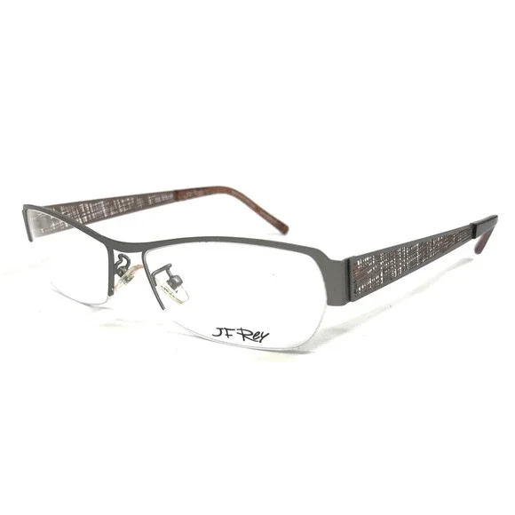 J.F. Rey Eyeglasses Frames JF2590 0592 Matte Silver Pale Gold Half Rim 54-15-145
