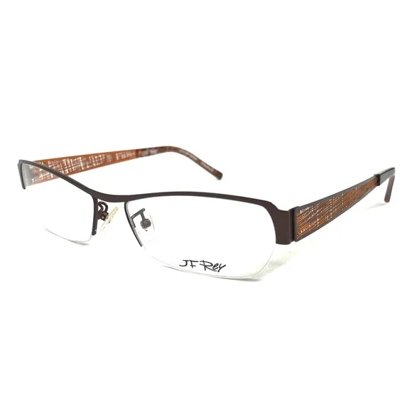 J.F. Rey Eyeglasses Frames JF2590 9560 Matte Brown Orange Half Rim 54-15-145