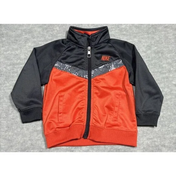 Nike Boys Jacket Zip Orange Gray 18‎ Months Lightweight