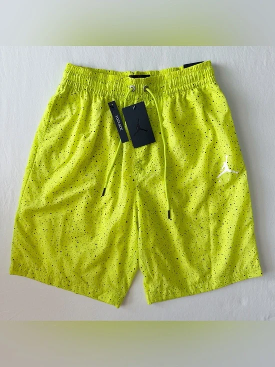 Jordan Brand Jumpman Cement Poolside Swim Shorts Mens Medium Lime Green