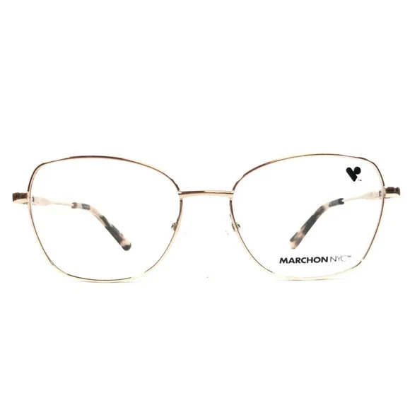 Marchon NYC Eyeglasses Frames M-4033 770 Rose Gold Cat Eye Wire Rim 53-17-140