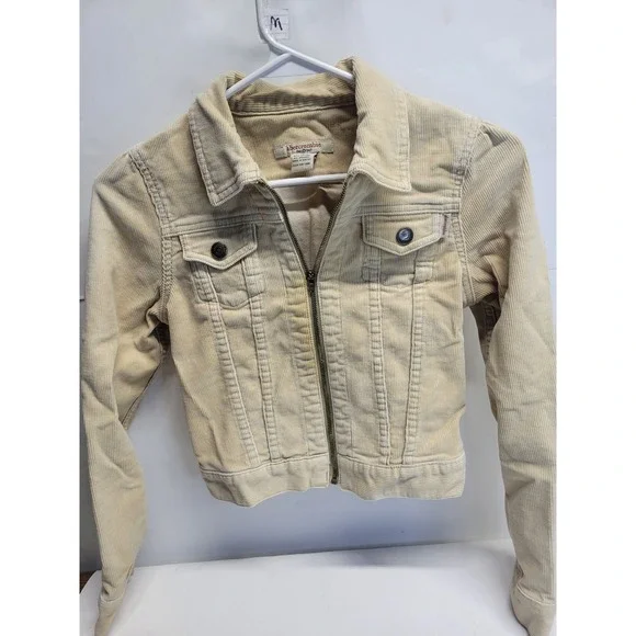 Y2K Abercrombie Fitch Corduroy Trucker‎ Jacket Beige Kids Size M
