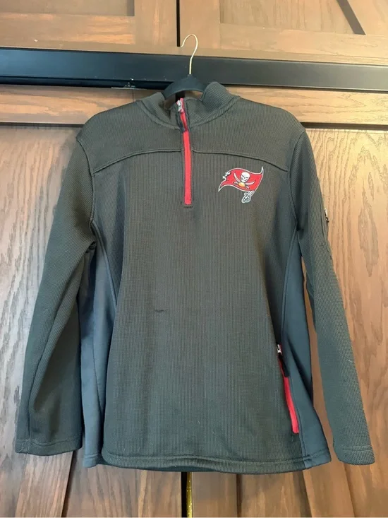 Tampa Bay Buccaneers 1/4 Zip Pullover NFL Team Apparel 7th Collection Sz L Good
