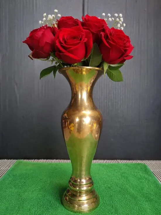 Vintage Solid Brass Bud Vase 9