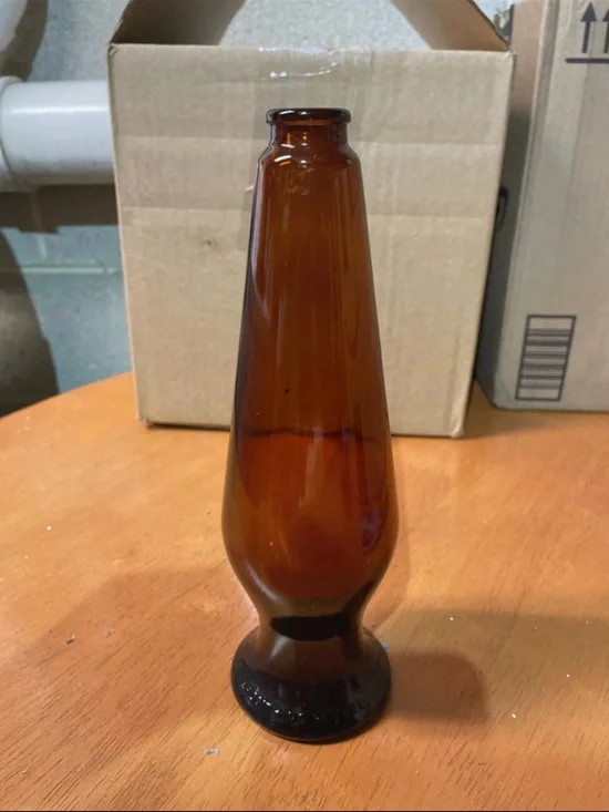 Amber Glass Decorative Bud Vase - Sleek Teardrop Design