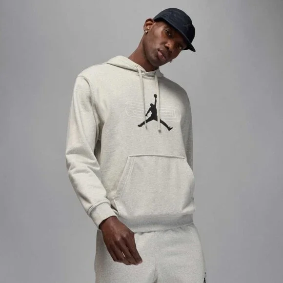 Air Jordan Sport Crossover Hoodie Men's Medium Gray Heather Fleece DSGL1318