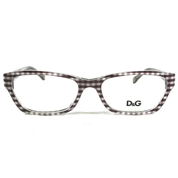 Dolce & Gabbana D&G1216 1882 Eyeglasses Frames Brown White Checkered 52-16-135