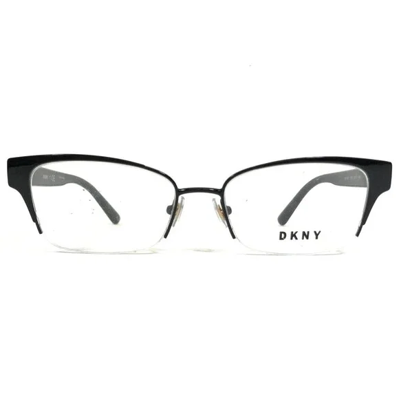 DKNY Eyeglasses Frames DY5657 1245 Black Cat Eye Rectangular Half Rim 52-17-140