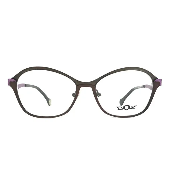 BOZ Eyeglasses Frames ELSA 4590 Khaki Brown Parma Matte Gray Purple 52-16-140