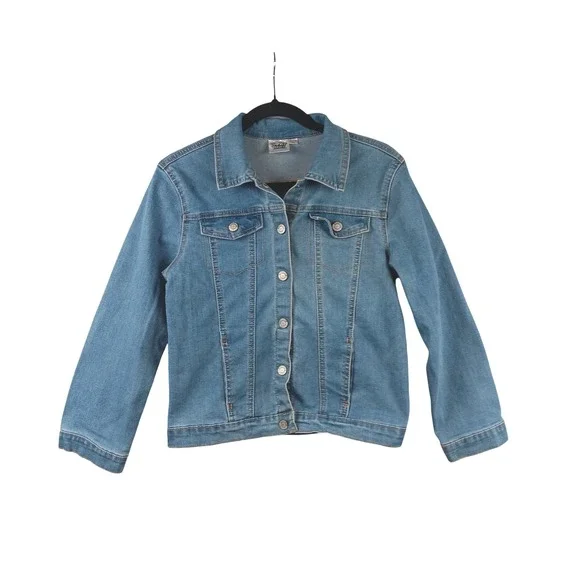 Looney Tunes Tweety‎ Bird Denim Jacket XL 14/16 Kids Blue Graphic Jean Coat