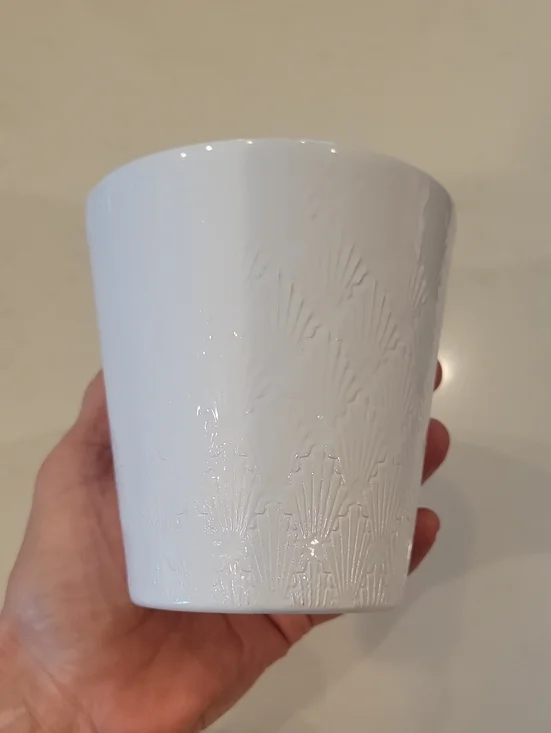 Vintage White Textured Made In Germany Ceramic Planter/ Flower Pot