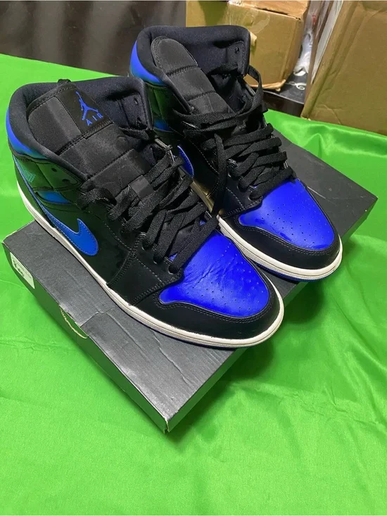 Jordan Men's High-Top Sneakers in Black and Royal Blue