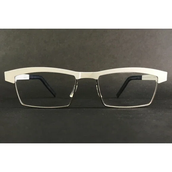 Blackfin Eyeglasses Frames BF674 STATEN COL.400 White Silver Rectangle 53-17-145