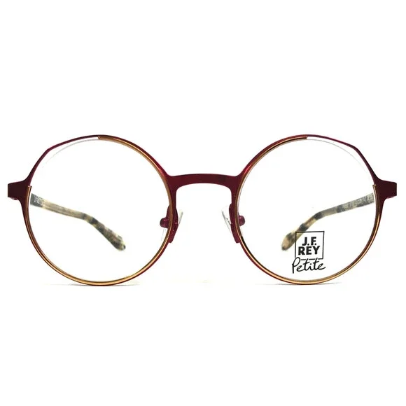 J. F. Rey Petite Eyeglasses Frames PM088 5030 Black Red Yellow Round 45-20-140