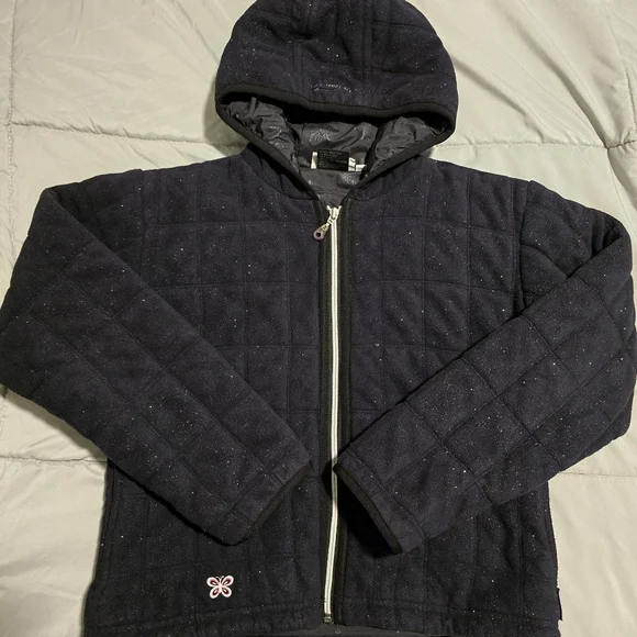 Obermeyer Girls Hooded‎ Glitter Coat Black Size Large