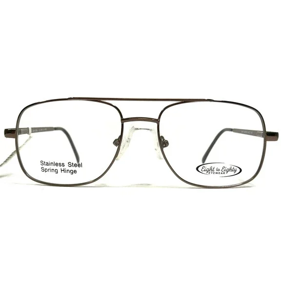 Eight to Eighty Eyeglasses Frames MORTY BROWN Square Full Rim 54-18-140