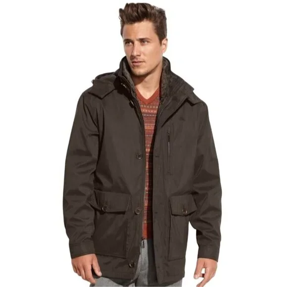 London Fog Brown Double Lined Overcoat Men Size Medium Gorpcore Cabincore Winter