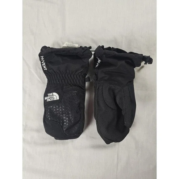 The North Face HyVent Boys Youth Mittens Small S Black Waterproof Winter Snow