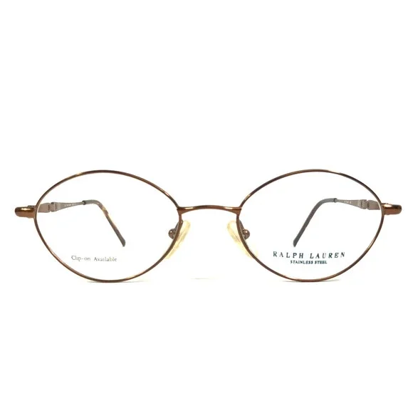 Vintage Ralph Lauren Eyeglasses Frames RL619 8ZF Shiny Brown Oval 48-18-135