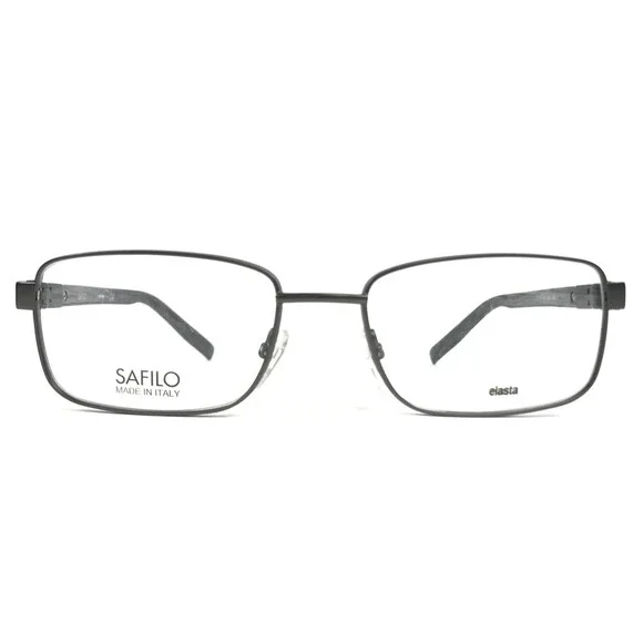 Safilo Elasta Eyeglasses Frames SA1068 UMV Gunmetal Gray Horn Wire Rim 54-18-140