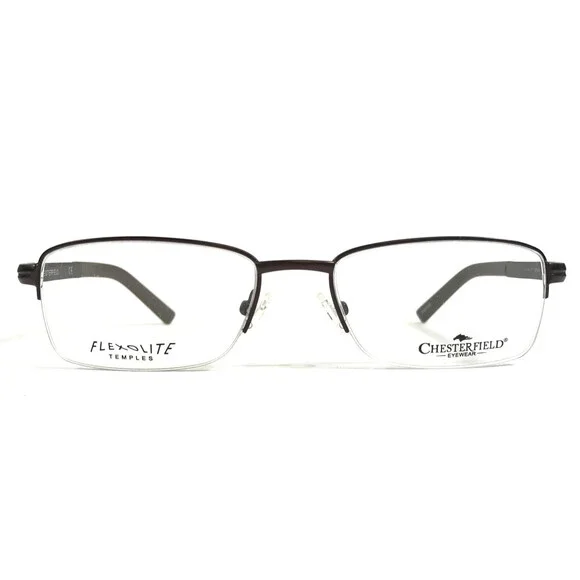 Chesterfield Eyeglasses Frames CH863 01F1 Brown Rectangle Half Rim 53-18-140