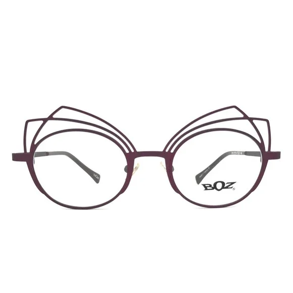 BOZ Eyeglasses Frames DIVA 7575 Mineral Plum Matte Purple Cat Eye 47-20-140