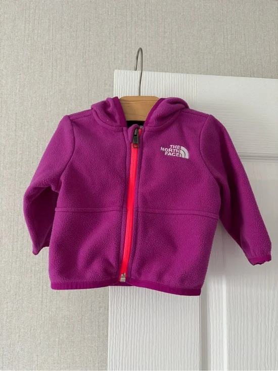 The North Face Bright Magenta Baby Fleece Jacket with Pink Zip
