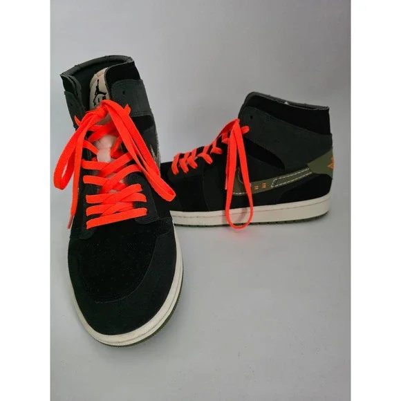 Nike Air‎ Jordan 1 Mid SE Craft Olive Green Grey Orange Shoe Size 11