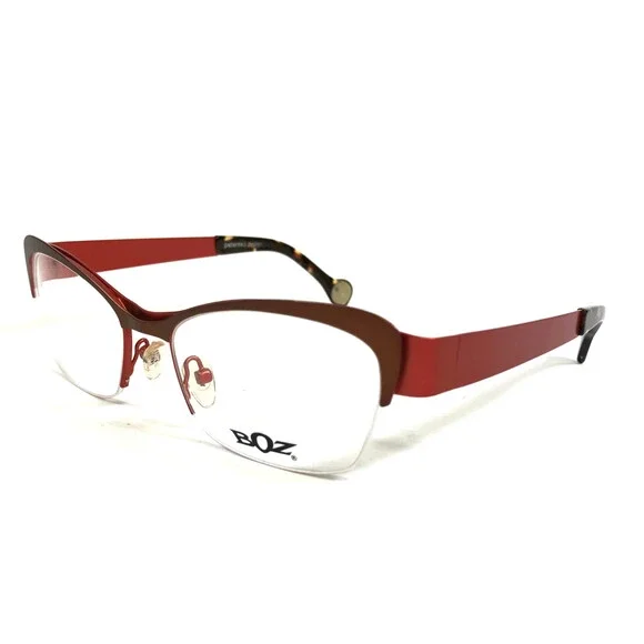 BOZ Eyeglasses Frames VENTURA 9262 Matte Brown Orange Cat Eye Half Rim 53-17-135