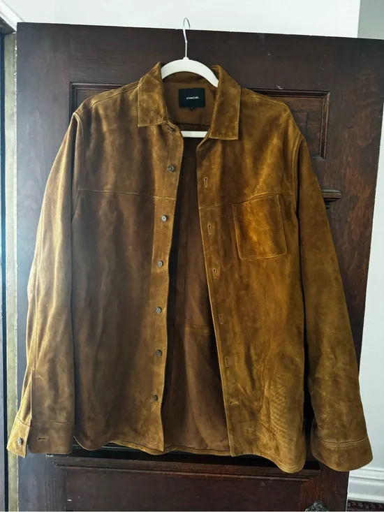 Vince Brown Suede Lightweight Shirt Jacket