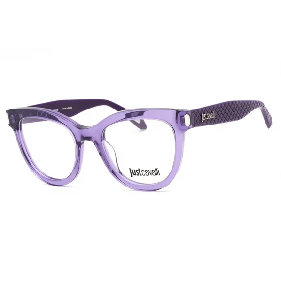 NWT Just Cavalli VJC004V-06LA Transparent Purple Cat Eye 51mm Eyeglasses