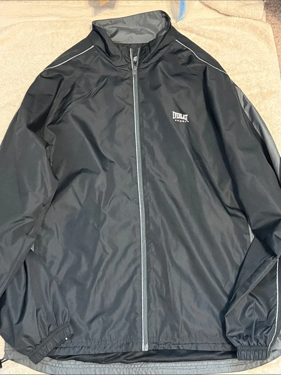 Everlast Black and Gray Men’s Lightweight Windbreaker Jacket