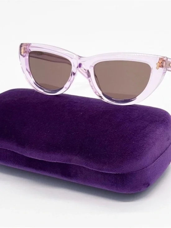 Gucci Lilac Cat-Eye Sunglasses with Brown Lenses