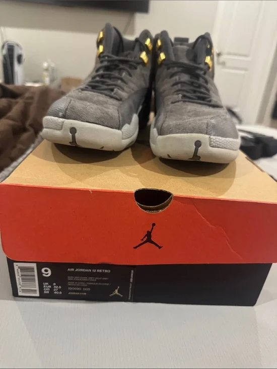 Jordan Men’s Athletic Sneakers in Grey with Gold Accents