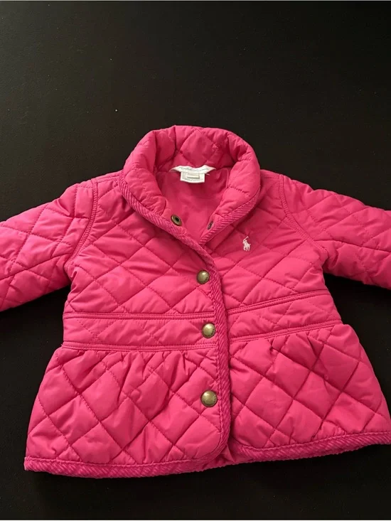 Ralph Lauren Hot Pink Quilted Peplum Jacket