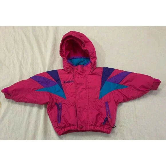 COLUMBIA GIRLS NYLON HOODED JACKET COAT SIZE 2-3T