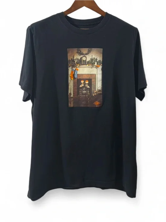 Jordan Air Holiday Print Black Graphic T-Shirt Size Men’s XL