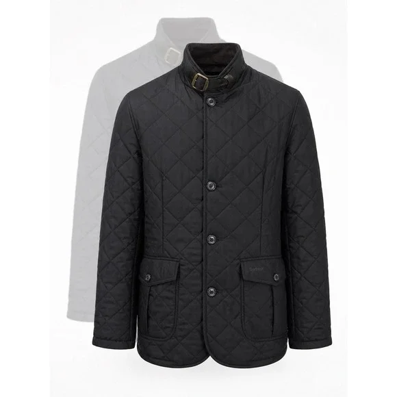 Barbour Lutz MQU0508BK11 Quilted Jacket Men's L Black Field Coat MSRP $299