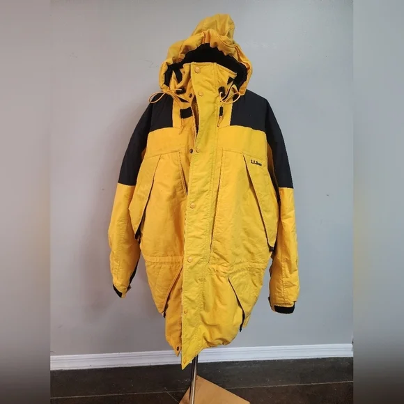 L.L.Bean Vintage Yellow & Black Insulated Parka Men’s XL
