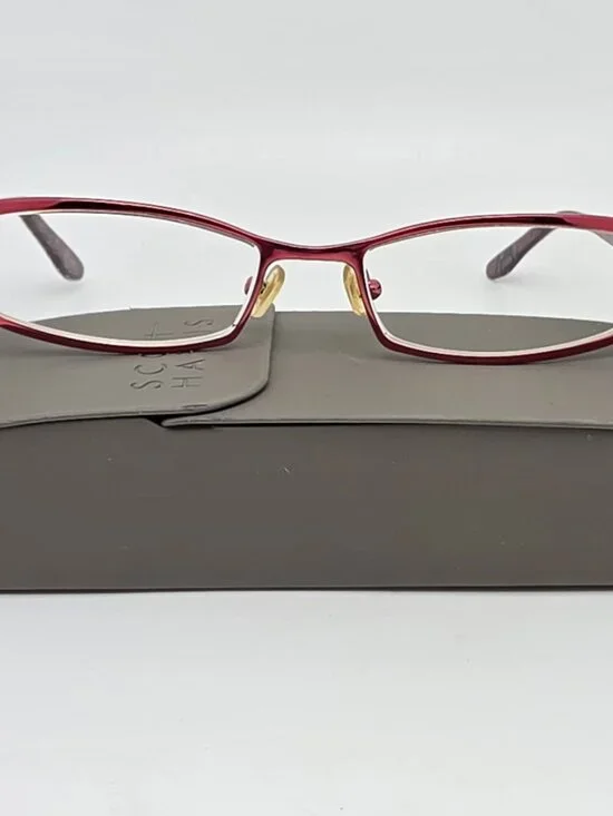 Scott Harris Europa 227 03 Red Eyeglasses Frame w/ Flexhinge and Case 52-17-135
