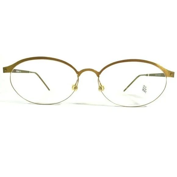 It's Titanium 603 Eyeglasses Frames Gold Round Oval Full Wire Rim 53-16-135