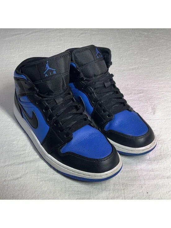 Nike Air Jordan 1 Mid Royal Blue Black/White Men's Size 9 DQ8426-042