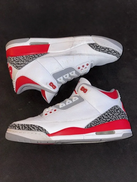 White and Red Retro Basketball Sneakers with Elephant Print