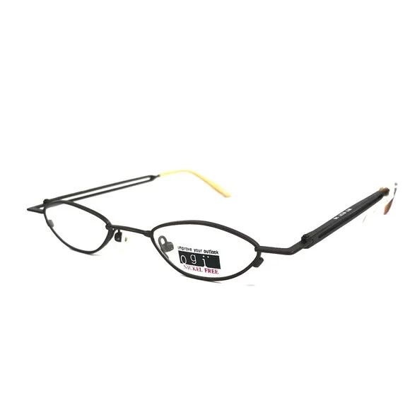 ogi Petite Eyeglasses Frames 9013 COL. 64 Dark Brown Oval Wire Rim 42-21-140