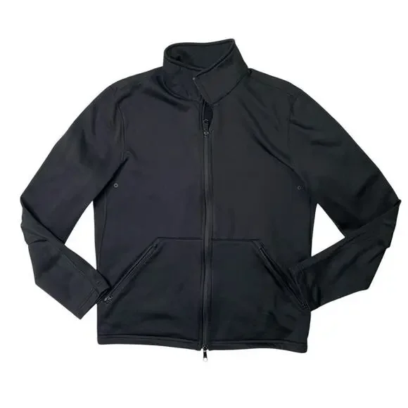 Theory Jacket Mens M Medium Black Polartec Fleece Warmup Stretch Made Canada