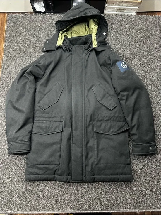 Brooks Brothers Duck Down Parka Coat Sz M Hooded Black